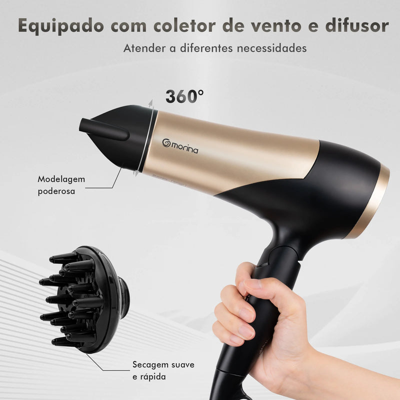 Secador profissional com difusor